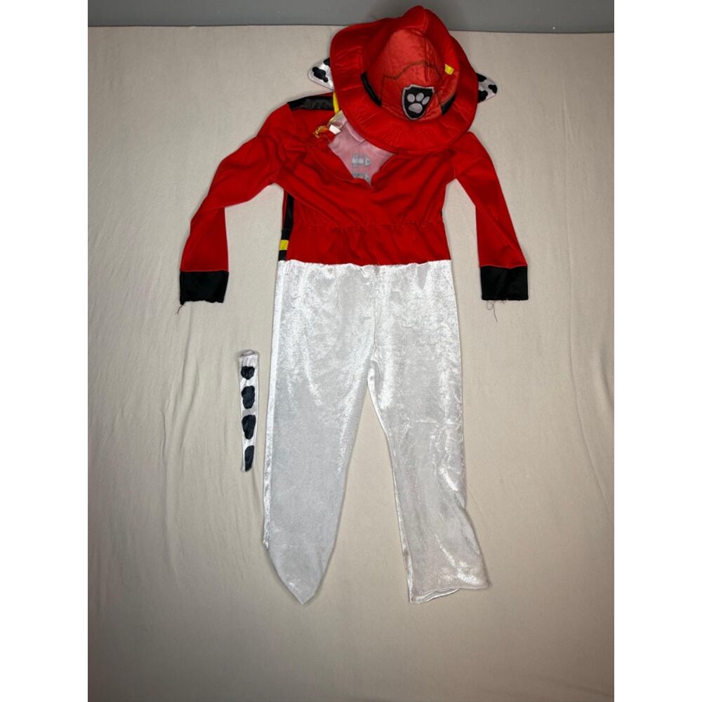 Paw Patrol Marshall Toddler Boys Costume Jumpsuit Hat Tail Fire Dog S 4-6